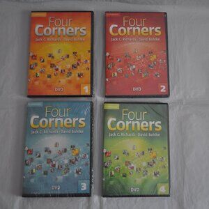 Full Set DVDs Four Corners Level 1, 2, 3, 4 by J. Richards & D. Bohlke NEW